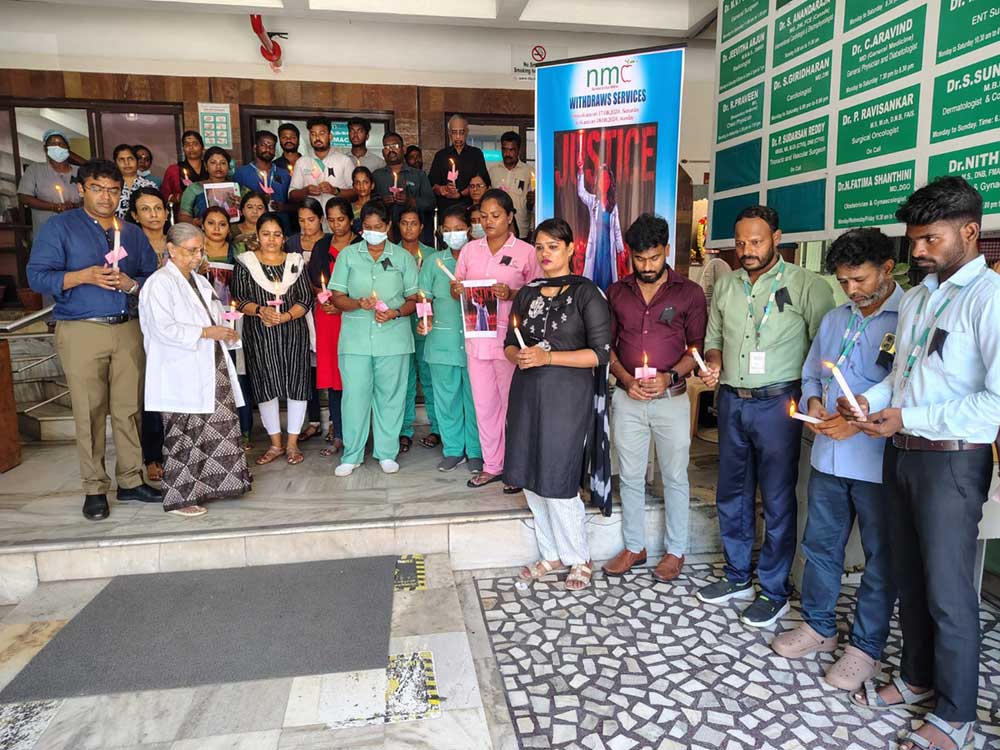 Candlelight Vigil for Justice and Safety at New Medical Centre, Puducherry